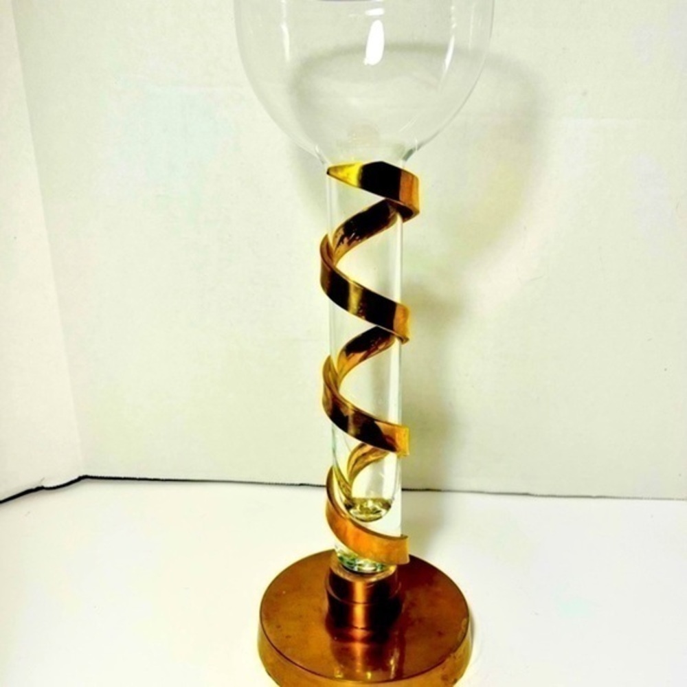 Vintage Solid Brass and glass vase Handmade In India